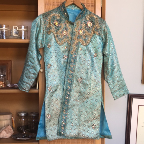 Jackets & Coats Vintage Turquoise Hindu Jacket Poshmark